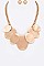 Metal Plate Satin Finish Collar Necklace Set