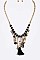 MIX GEMS TASSEL NECKLACE SET
