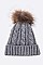 Pom Cable Knit Raccoon Fur Soft Beanie