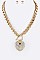 Crystals Heart Pendant Necklace With Crystal Earrings Set LA-MS7075