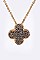 Posh Crystal Clover Pendant Necklace Set LA55-125885