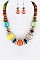 ASSORTED BEADS & DISKS NECKLACE SET