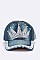 Crystal Crown Denim Cap