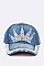 Crystal Crown Denim Cap