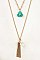 FLORAL CHAIN TASSEL PENDANT NECKLACE