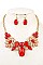 FACETED SEMI ORNATE GEM BIB NECKLACE SET