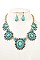 FLORAL STONE BIB NECKLACE SET