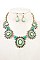 FLORAL STONE BIB NECKLACE SET