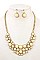 ROUND FACETED STONE BIB NECKLACE SET