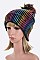 Pack of 12 Metallic Foil Beanie with Pom-Pom