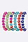 PACK OF 12 MIX GLASS BEADS STRETCH BRACELET