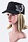 Crystal & Butterfly Bow Military Cap LA-DD048-MF049
