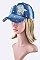 Stars Crystal Embellished Fashion Denim Cap LA-EMH8475