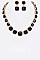 LINKED SQUARE CRYSTAL NECKLACE SET