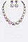 LINKED SQUARE CRYSTAL NECKLACE SET