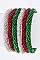 Pack of 12 Decorative Christmas Color Nepal Roll Up Bracelets Set