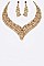 CRYSTAL ADORNED COLLAR STATEMENT NECKLACE SET