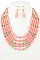 MULTI LAYERED BEADS BIB NECKLACE SET