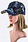 Crystal & Sequins Bow Fashion Denim Cap LA-35018-MF072