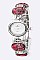 Stylish Oval Stones Bracelet Watch LA-575