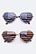 Pack of 12 USA Flag Heart Shape Iconic Sunglasses Set