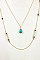 GEM PENDANT MIXED BEADS NECKLACE SET