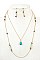 GEM PENDANT MIXED BEADS NECKLACE SET