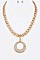 BEEFY CHAIN CRYSTAL PENDANT STATEMENT NECKLACE SET