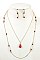 GEM PENDANT MIXED BEADS NECKLACE SET