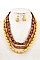 WOODEN BEAD BIB NECKLACE SET