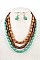 WOODEN BEAD BIB NECKLACE SET