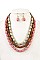 WOODEN BEAD BIB NECKLACE SET