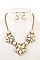 FLORAL STONE LINK BIB NECKLACE SET