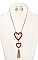 TASSEL PENDANT DOUBLE HEART NECKLACE SET