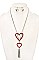 TASSEL PENDANT DOUBLE HEART NECKLACE SET