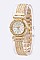 Chic Chain Strap Texture Bezel Fashion Watch LA-3618