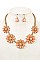 FLORAL STONE LINK BIB NECKLACE SET