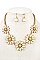 FLORAL STONE LINK BIB NECKLACE SET