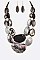 CRYSTAL & RESIN MULTI LAYER NECKLACE SET