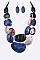 CRYSTAL & RESIN MULTI LAYER NECKLACE SET