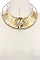 STYLISH GOLD WIRED CHOKER GEMSTONE ACCENT FASHION NECKLACE SET JYJSN2163