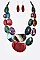 CRYSTAL & RESIN MULTI LAYER NECKLACE SET