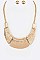Metal Bob Statement Necklace Set