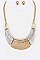 Metal Bob Statement Necklace Set