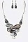 MIXED JEWELS ENAMEL STATEMENT NECKLACE SET