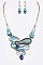 MIXED JEWELS ENAMEL STATEMENT NECKLACE SET