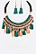 Mixed Tassel Statement Necklace Set