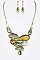 MIXED JEWELS ENAMEL STATEMENT NECKLACE SET
