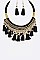 Fringe Tassel Collar Statement Necklace Set