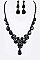 FLOWER CRYSTAL STATEMENT NECKLACE SET